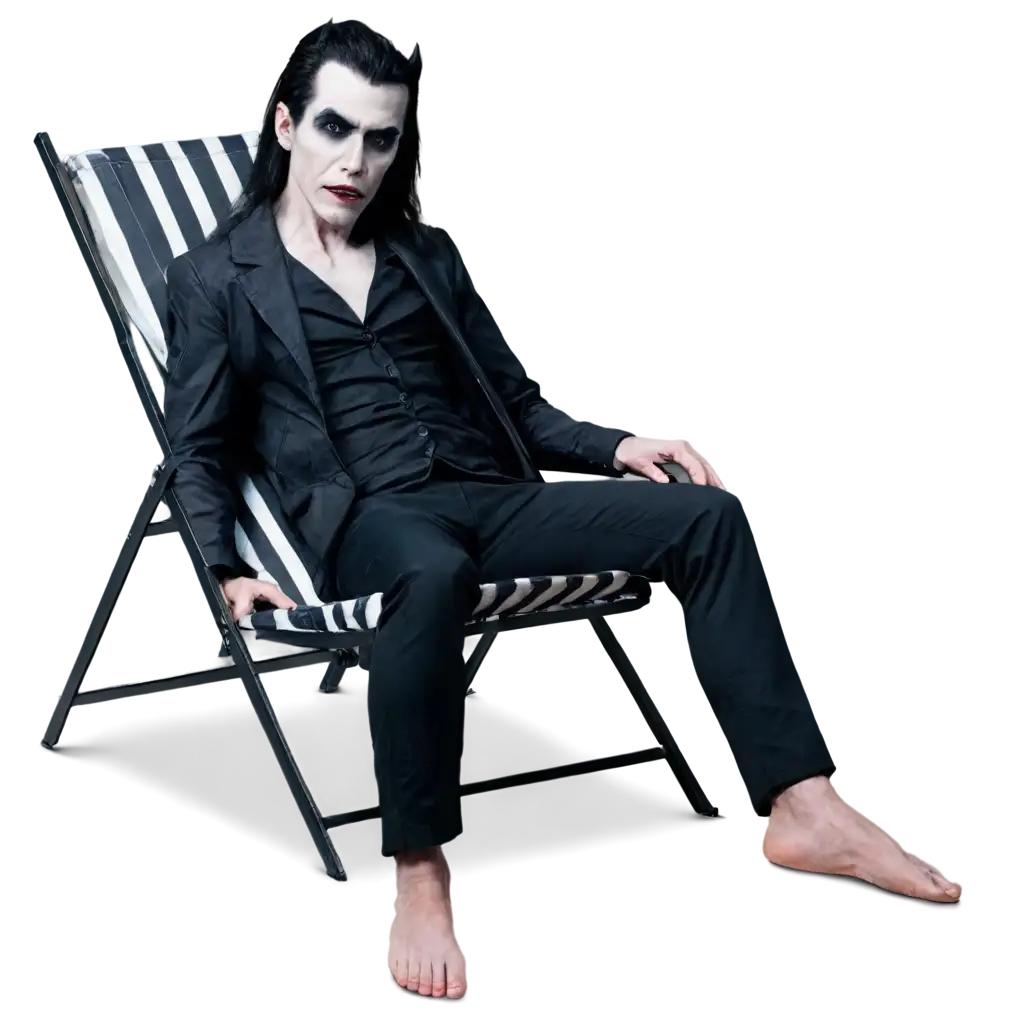 Vampire-on-a-Beach-Chair-PNG-Image-Surreal-Illustration-for-Digital-Art-and-Halloween-Themes