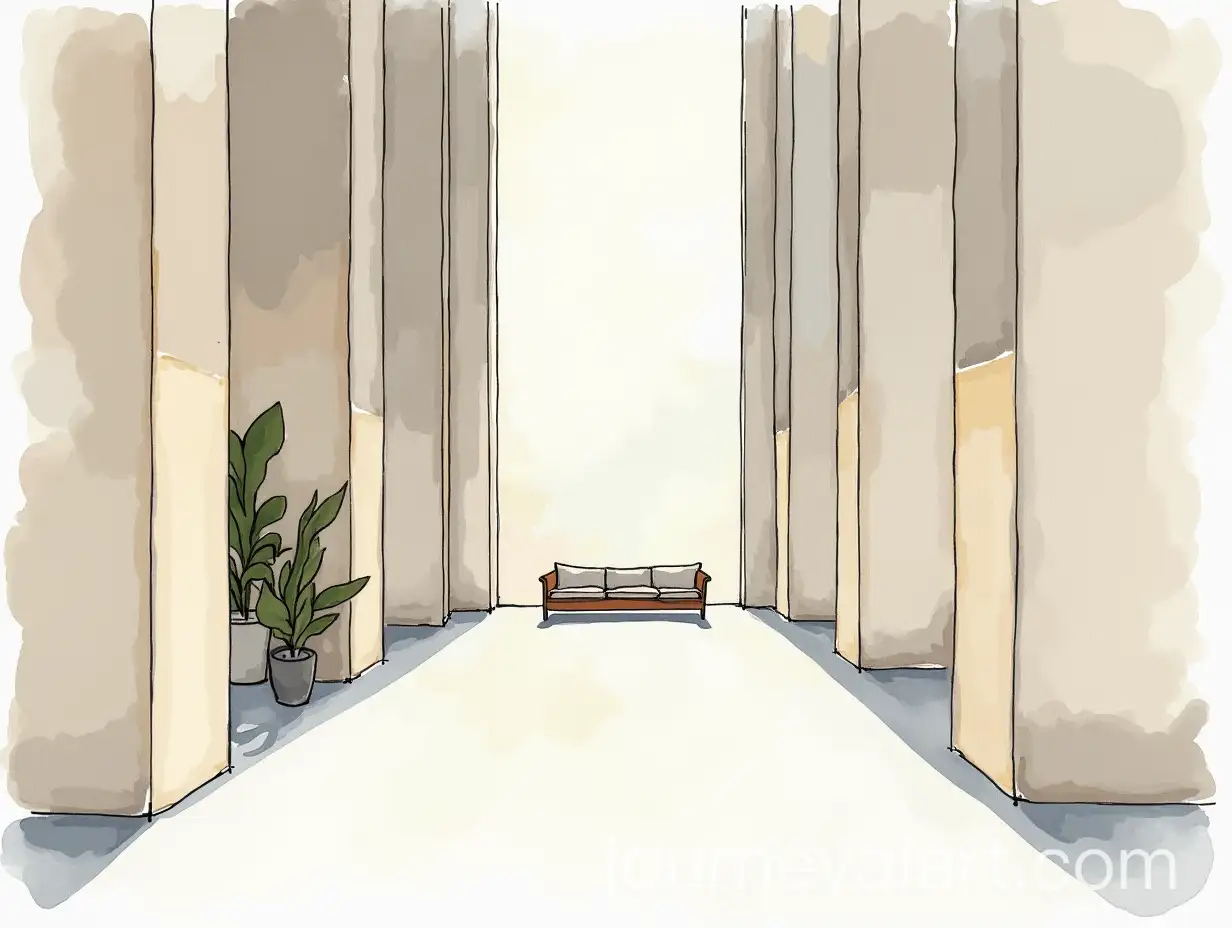 Vertical-Architecture-Illustration-with-Minimalist-Interior-Design-and-Monument-Valley-Style