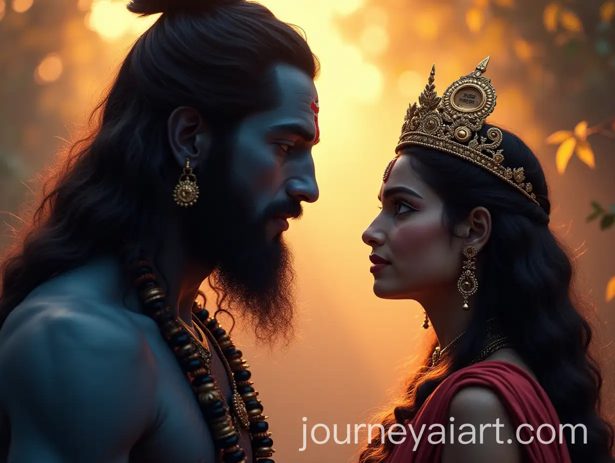 Shiva-and-Parvati-Engaged-in-Conversation-in-the-Himalayas