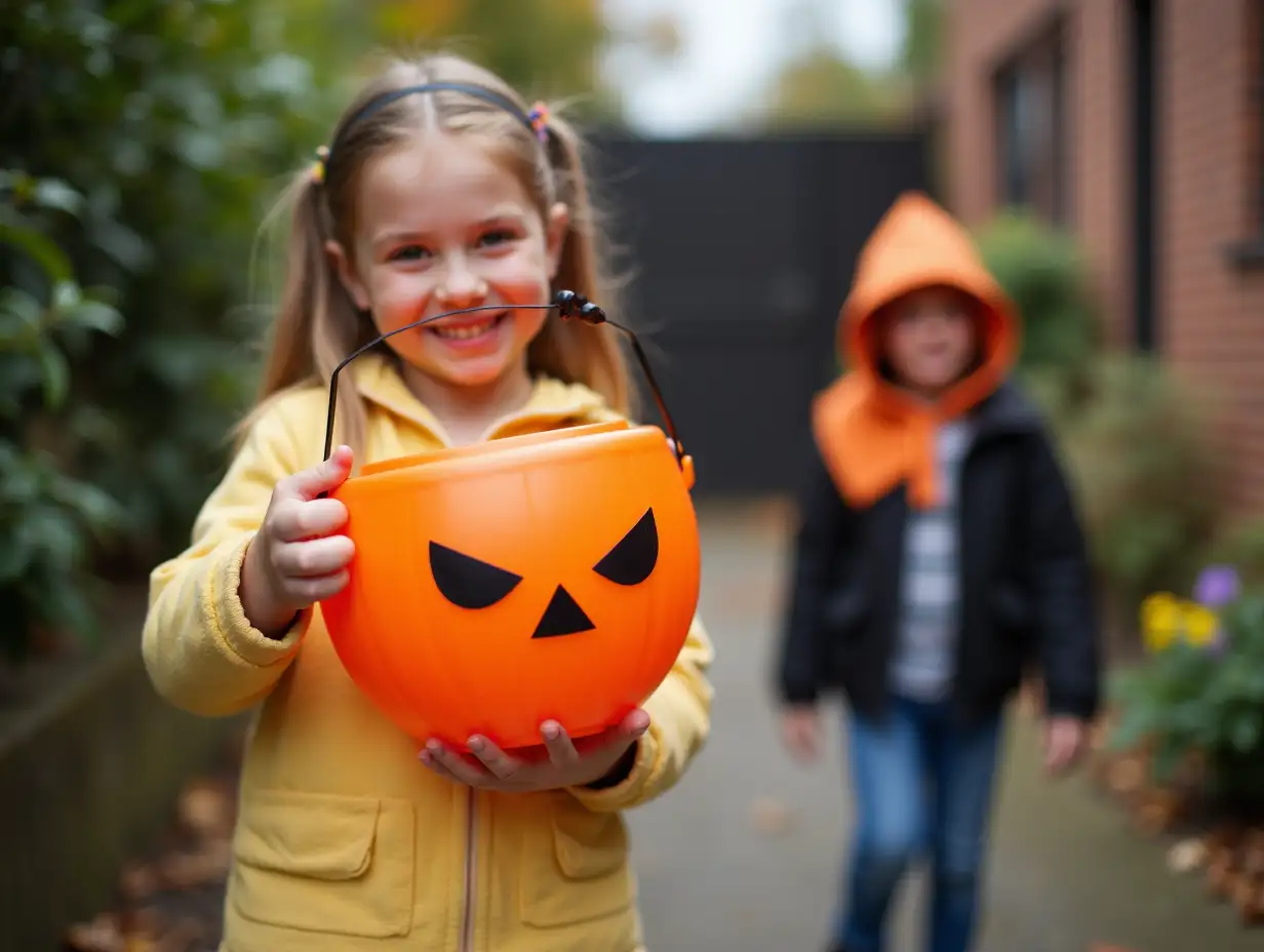 Spooky-Season-Little-Girl-Trick-or-Treating-with-Halloween-Bucket