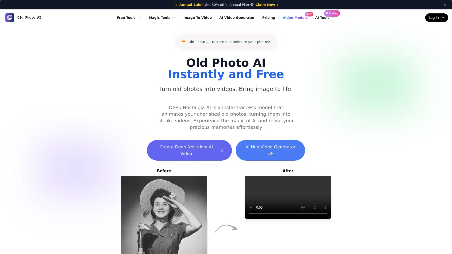 Animate old photos with AI-powered lifelike videos.