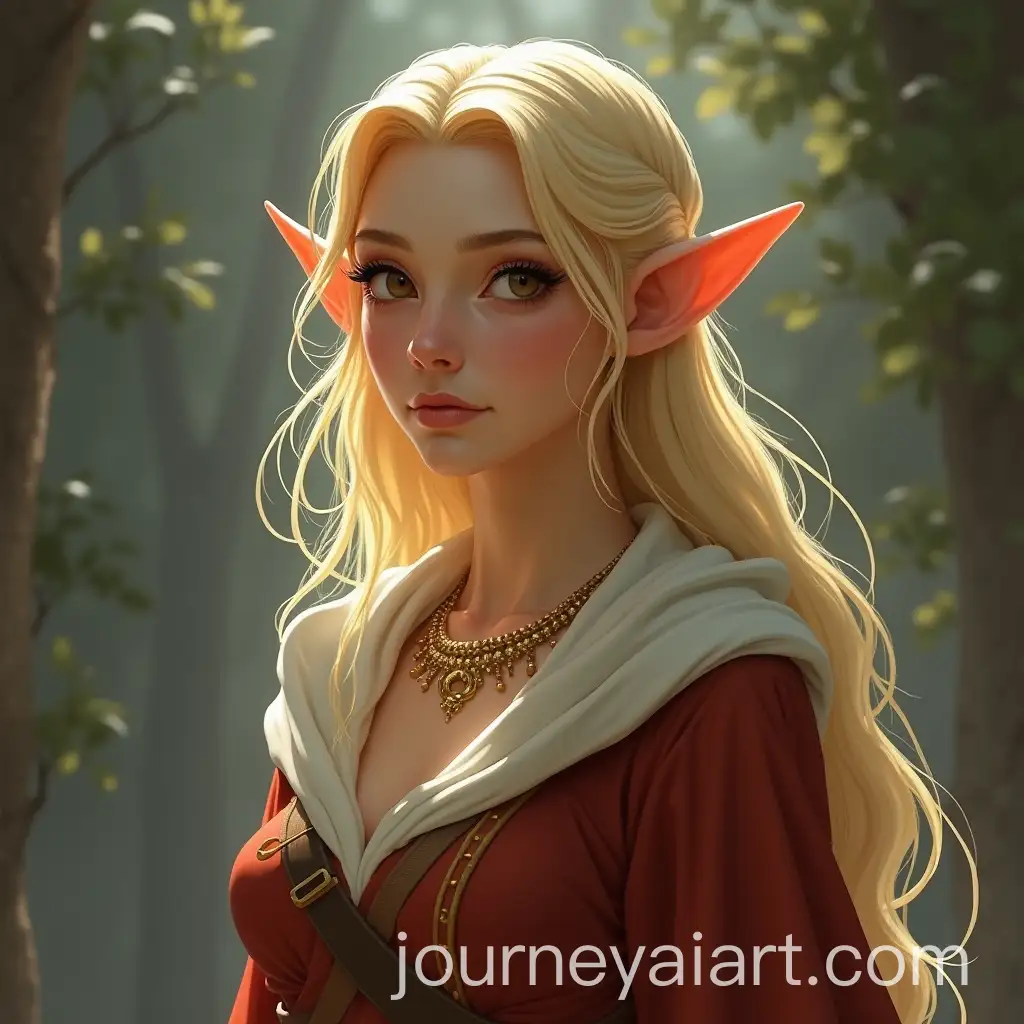 Realistic-Portrait-of-a-Beautiful-Blonde-Elf-Woman-in-Medieval-Robe