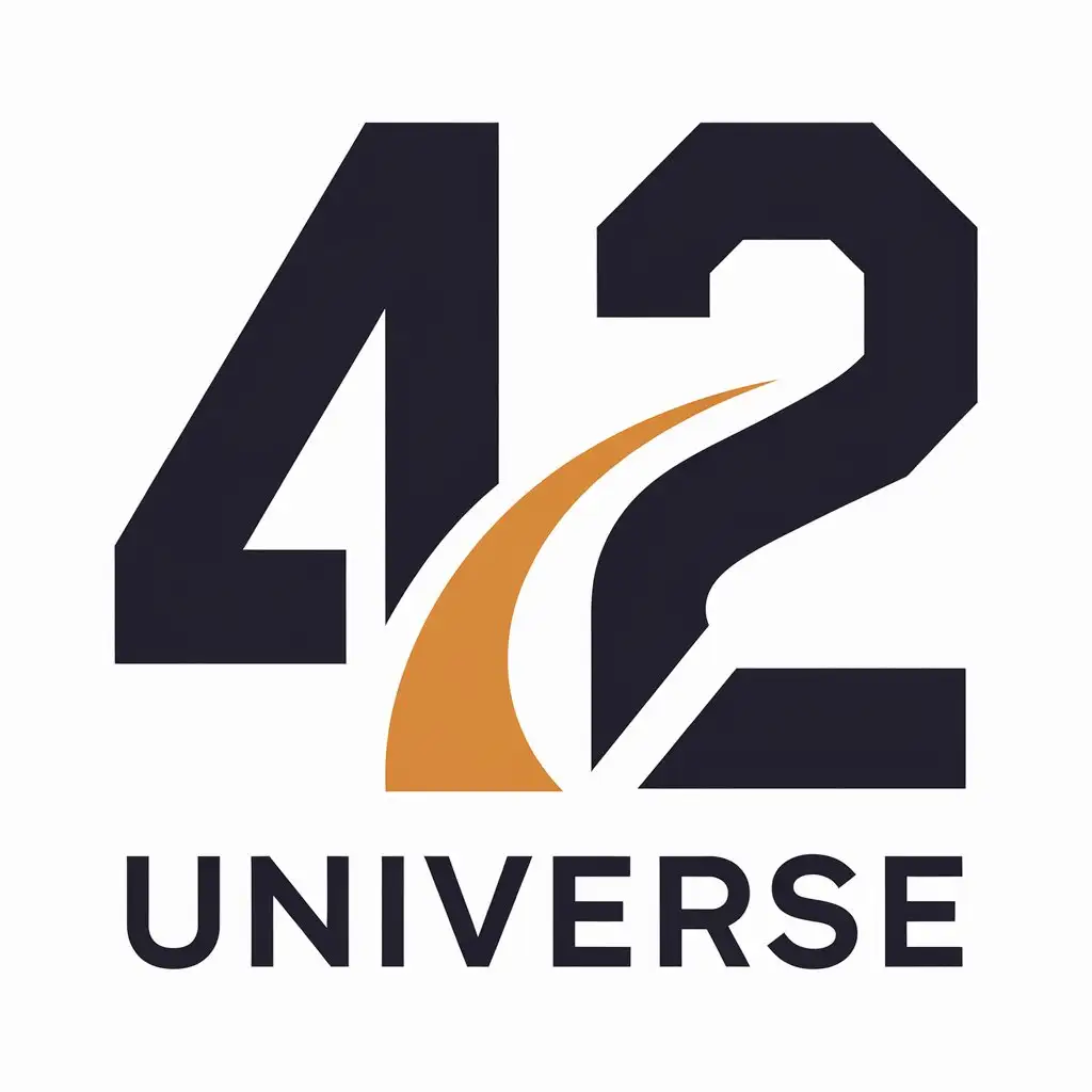 a vector logo design,with the text "Universe", main symbol:42,Moderate,be used in Automotive industry,clear background