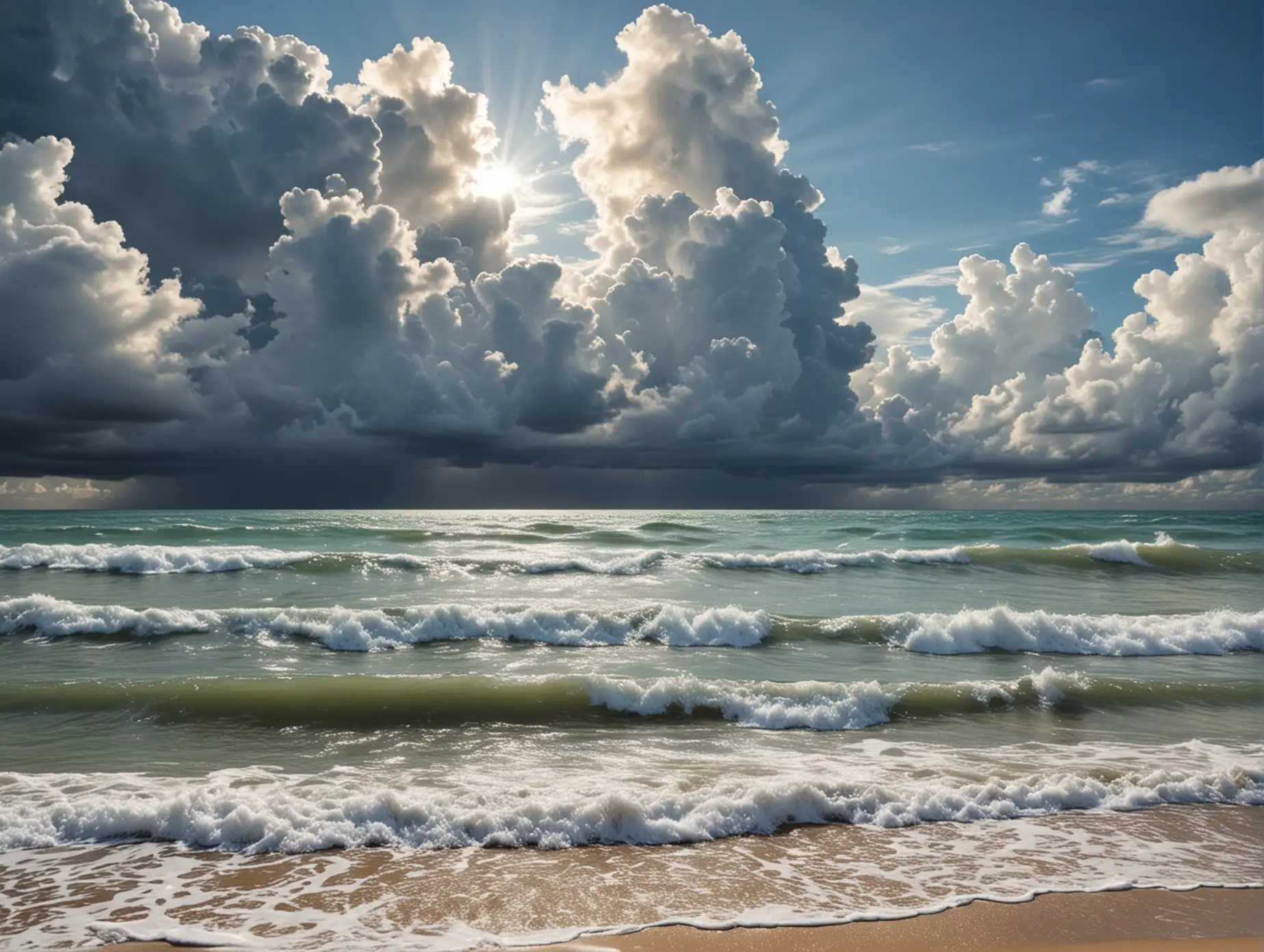 Serene-Beach-Scene-with-Sky-and-Waves