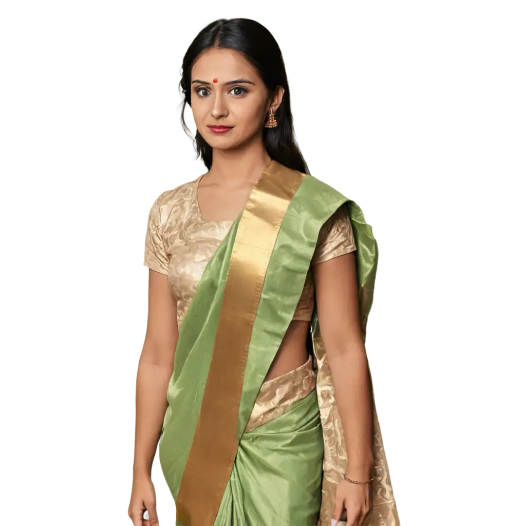 Stunning-PNG-Image-of-a-Beautiful-Girl-in-a-Clearance-Semi-Silk-Saree