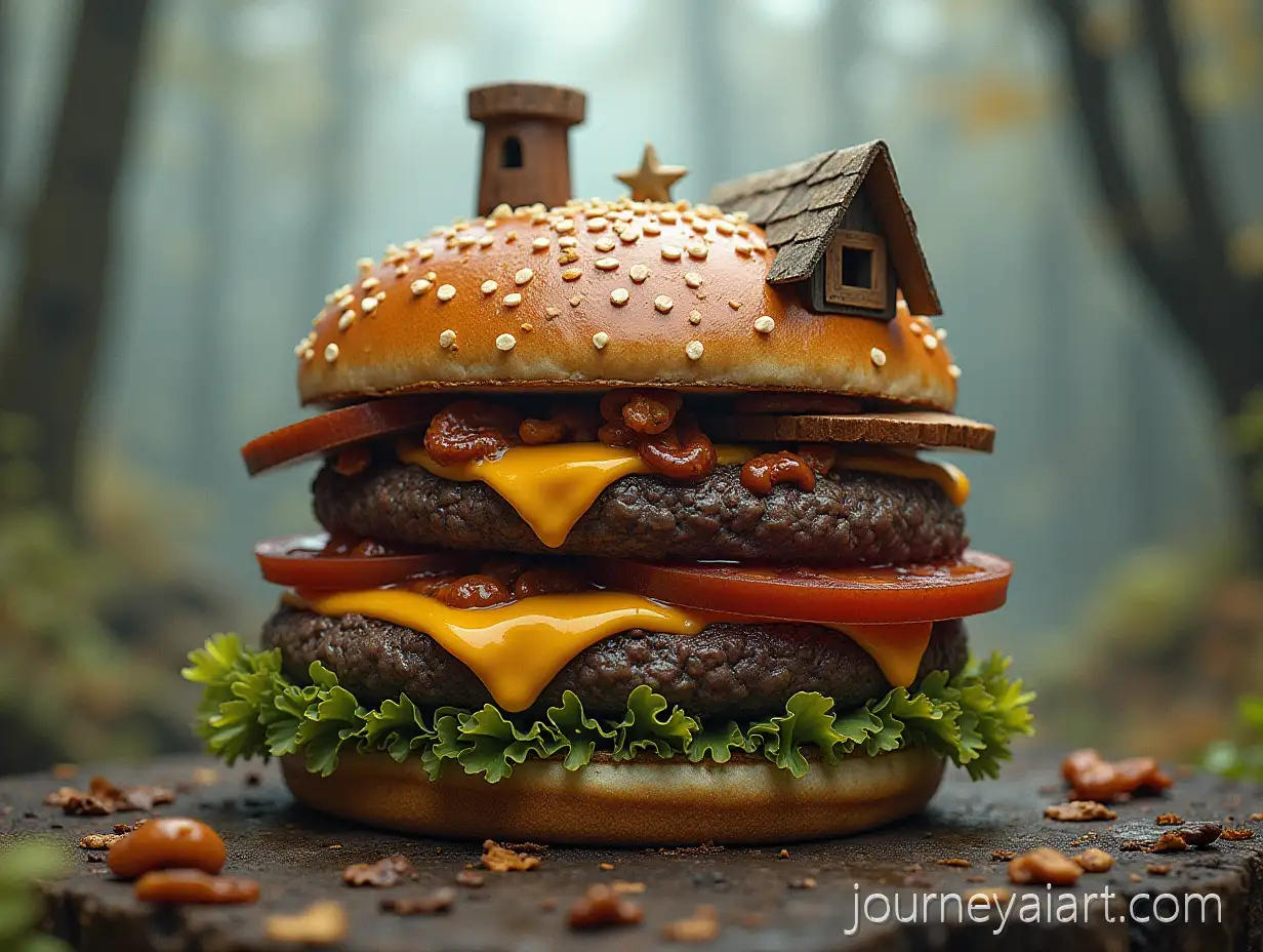 Fantasy-Realistic-Hybrid-of-House-and-Giant-Burger-in-Surreal-Setting