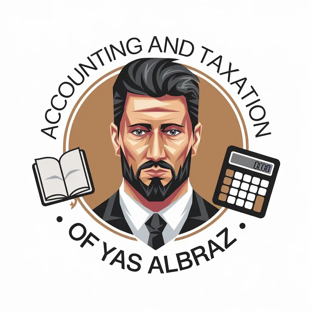 a vector logo design,with the text "accounting and taxation of Yas AlBraz", main symbol:Yas Albarz,complex,clear background