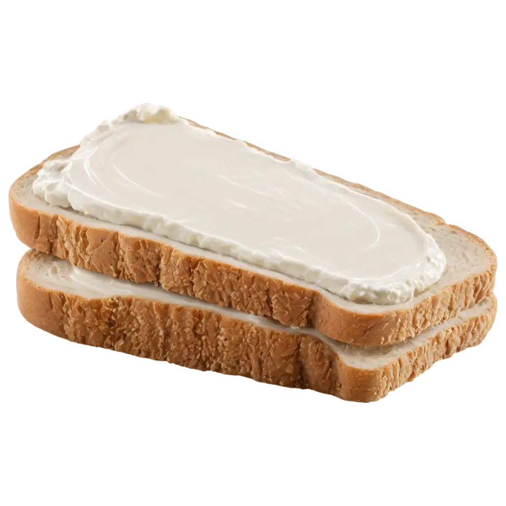 Cream-Cheese-Spread-on-a-Slice-of-Bread-PNG-Image-Fresh-and-Appetizing-Visual-Content