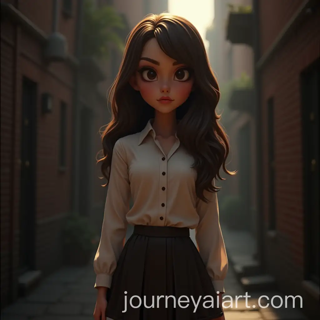 Elegant-University-Girl-in-UrbanAI-Image-Prompt-Expansion-Alley-with-Condescending-Expression