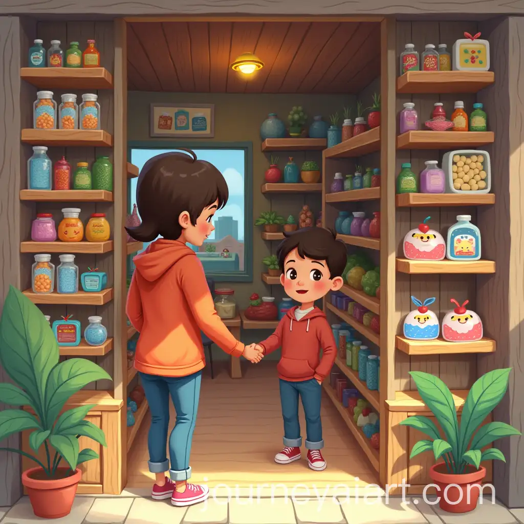 Mother-and-Son-Shopping-in-a-Cozy-Toy-and-Candy-Store