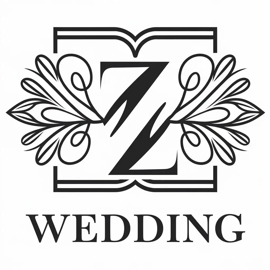 a vector logo design,with the text "wedding", main symbol:ZZ,Moderate,be used in Others industry,clear background