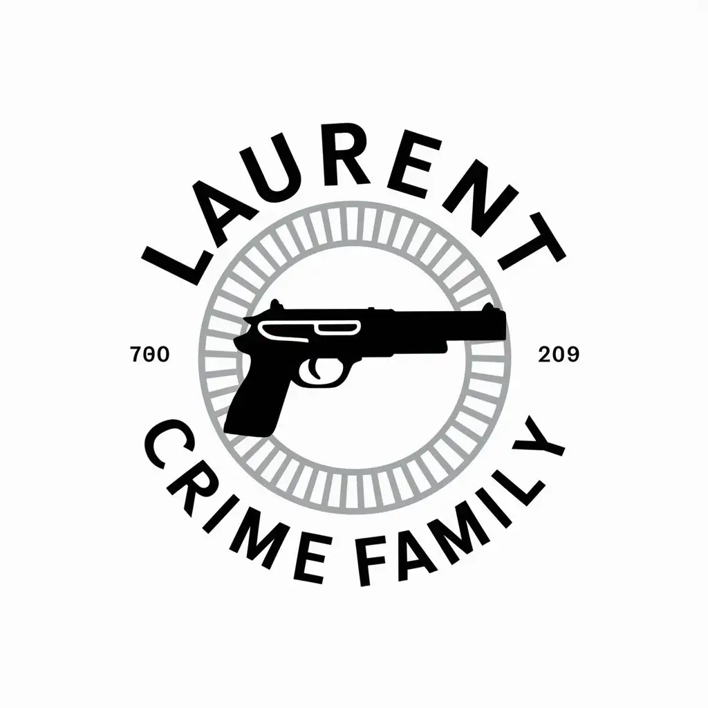 LOGO Design For Laurent Crime Family Gun Symbol in Finance Industry