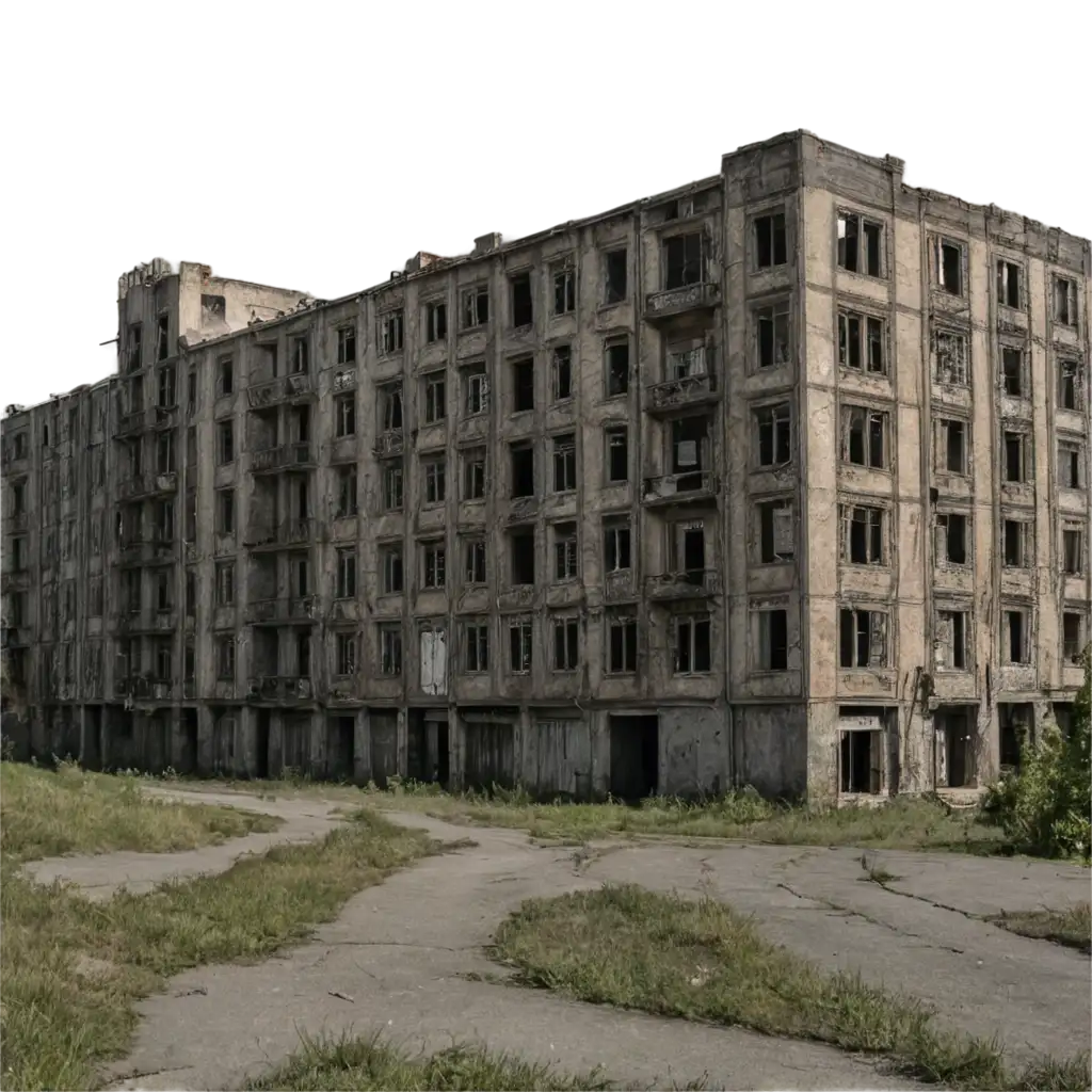 an abandoned city with old buildings