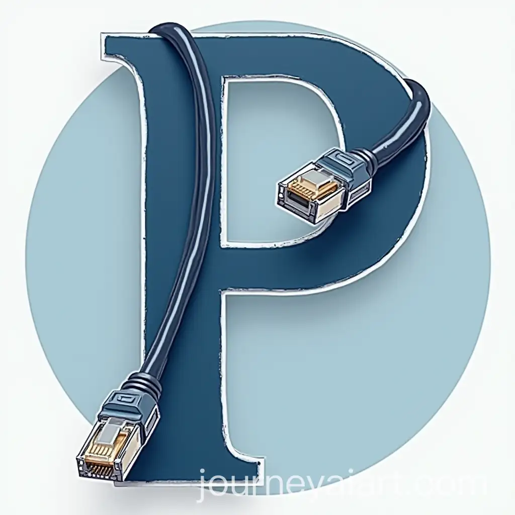 Letter-P-with-Network-Cable-and-Circular-Background