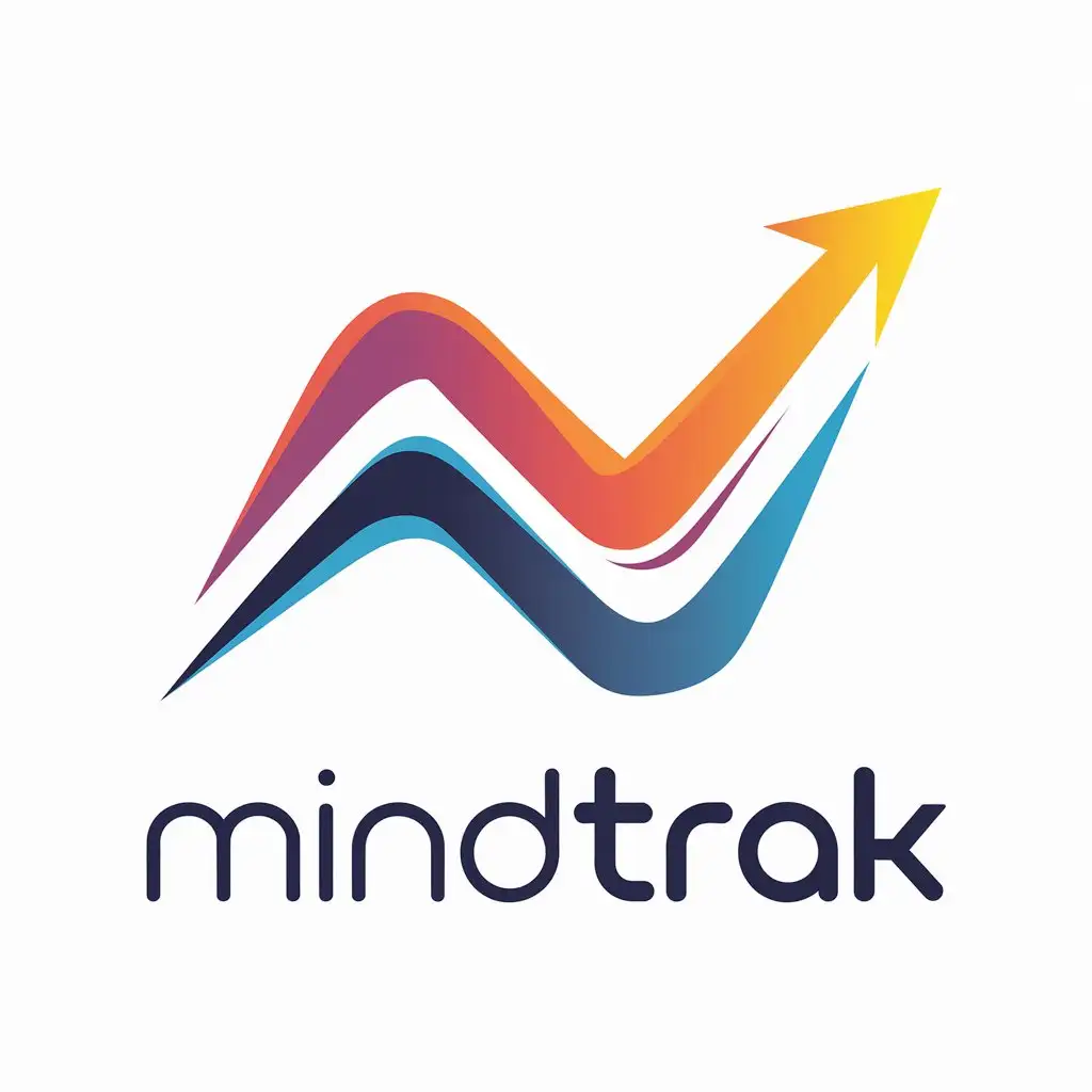 LOGO Design for MindTrak Cool and Modern with Upward Trending Graph and Vibrant Colors