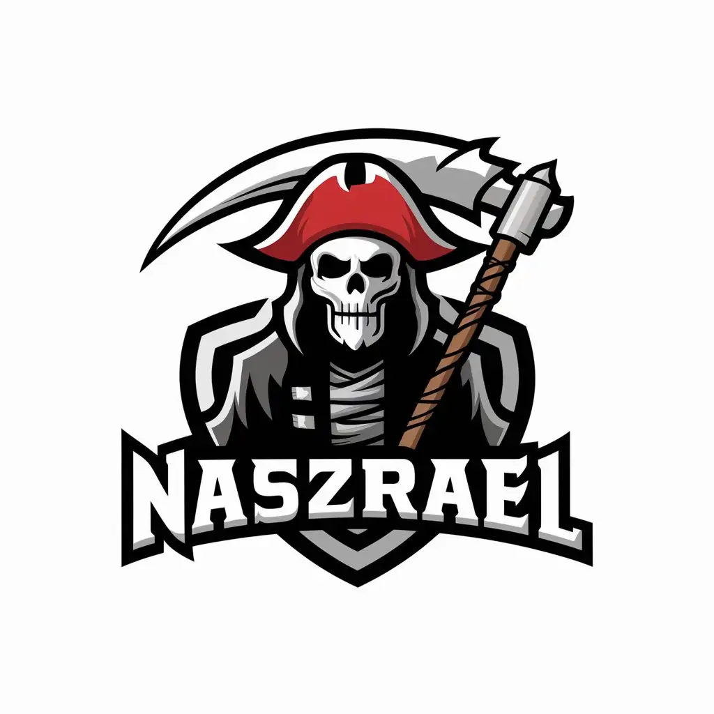 LOGO Design For Naszrael Pirate Grim Reaper with Scythe Vector Logo