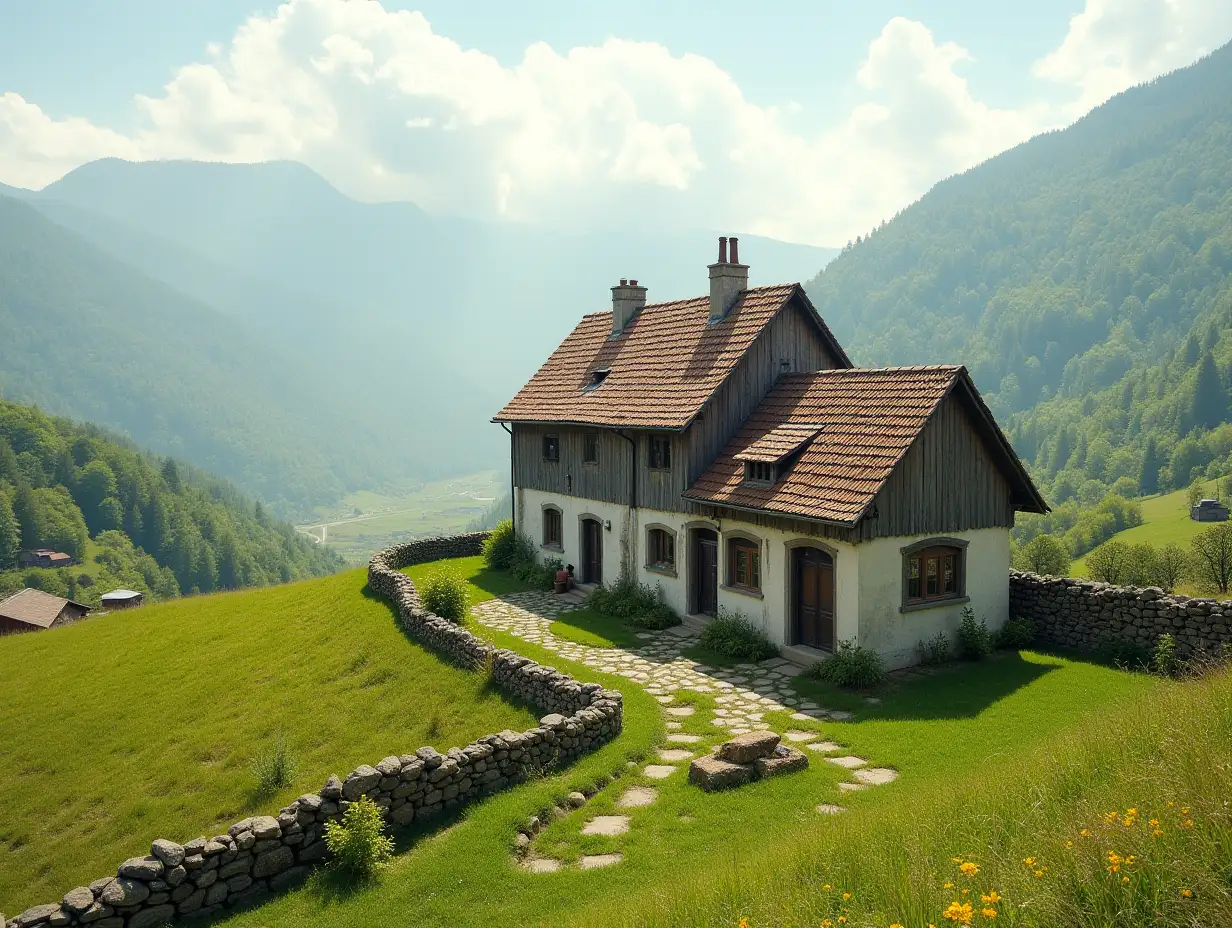 Scenic-Countryside-Landscape-with-Agricultural-Architecture