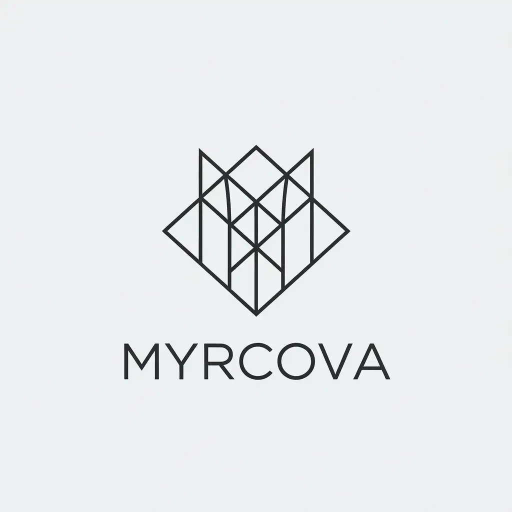 LOGO Design for Myrcova Geometric Minimalistic Style with Clear Background