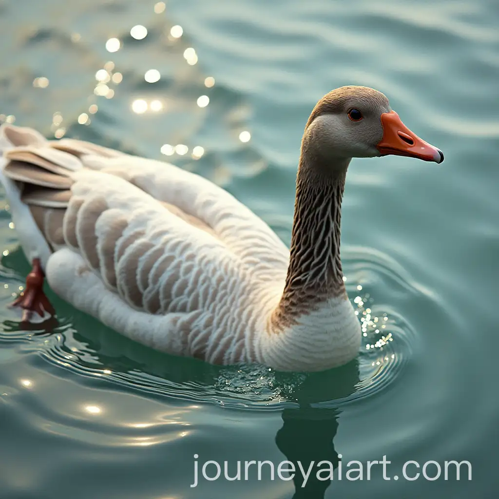 Detailed-Goose-Feathers-and-Gliding-Over-Water-with-Natural-Sounds
