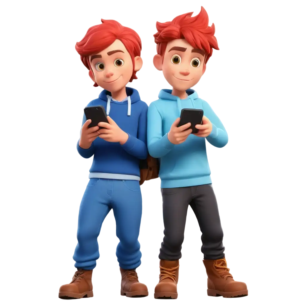 PNG-Image-Two-7YearOld-Friends-Playing-Brawl-Stars-on-a-Cold-Day
