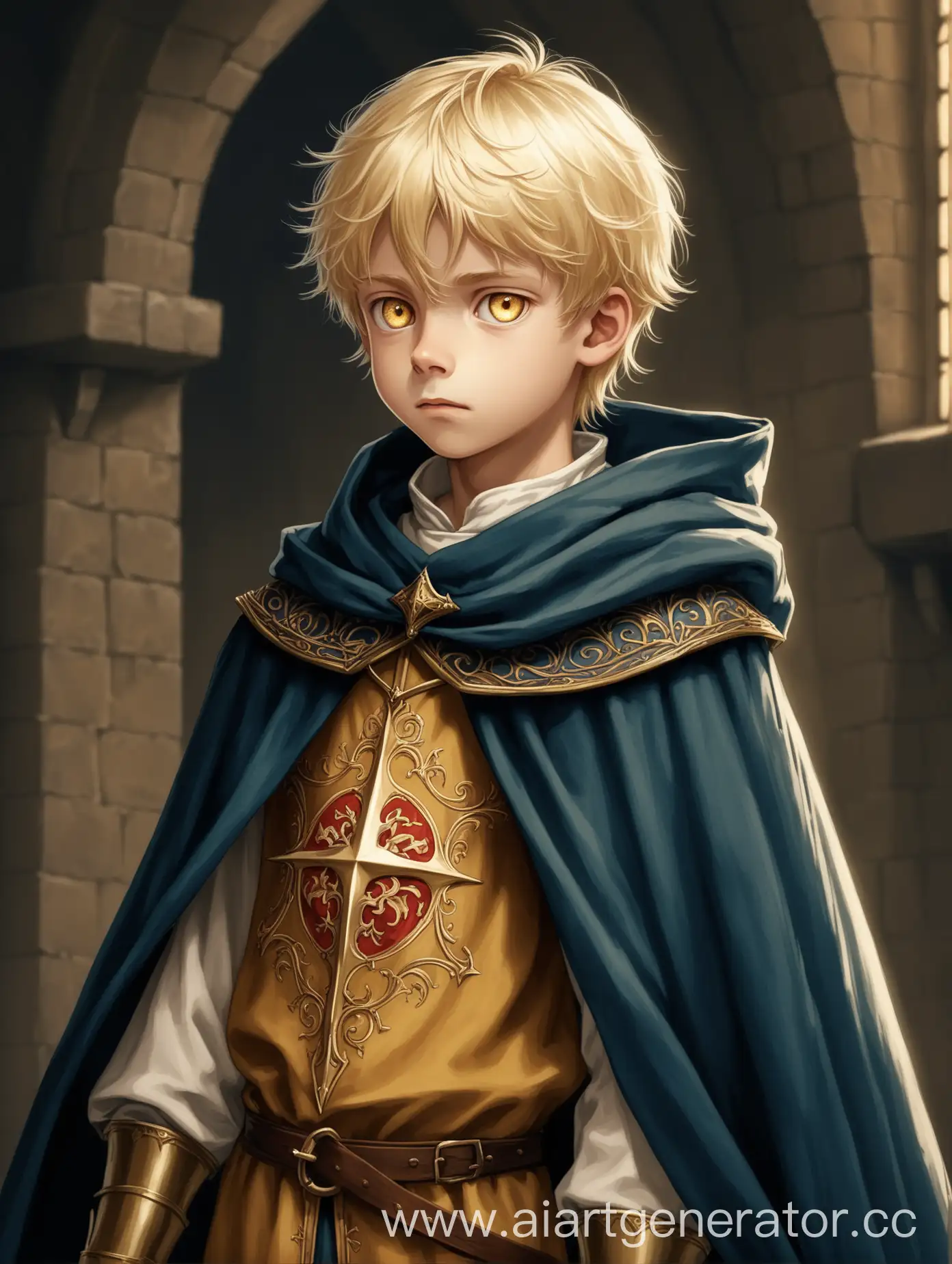 Medieval-Boy-in-Golden-Attire-with-Cloak