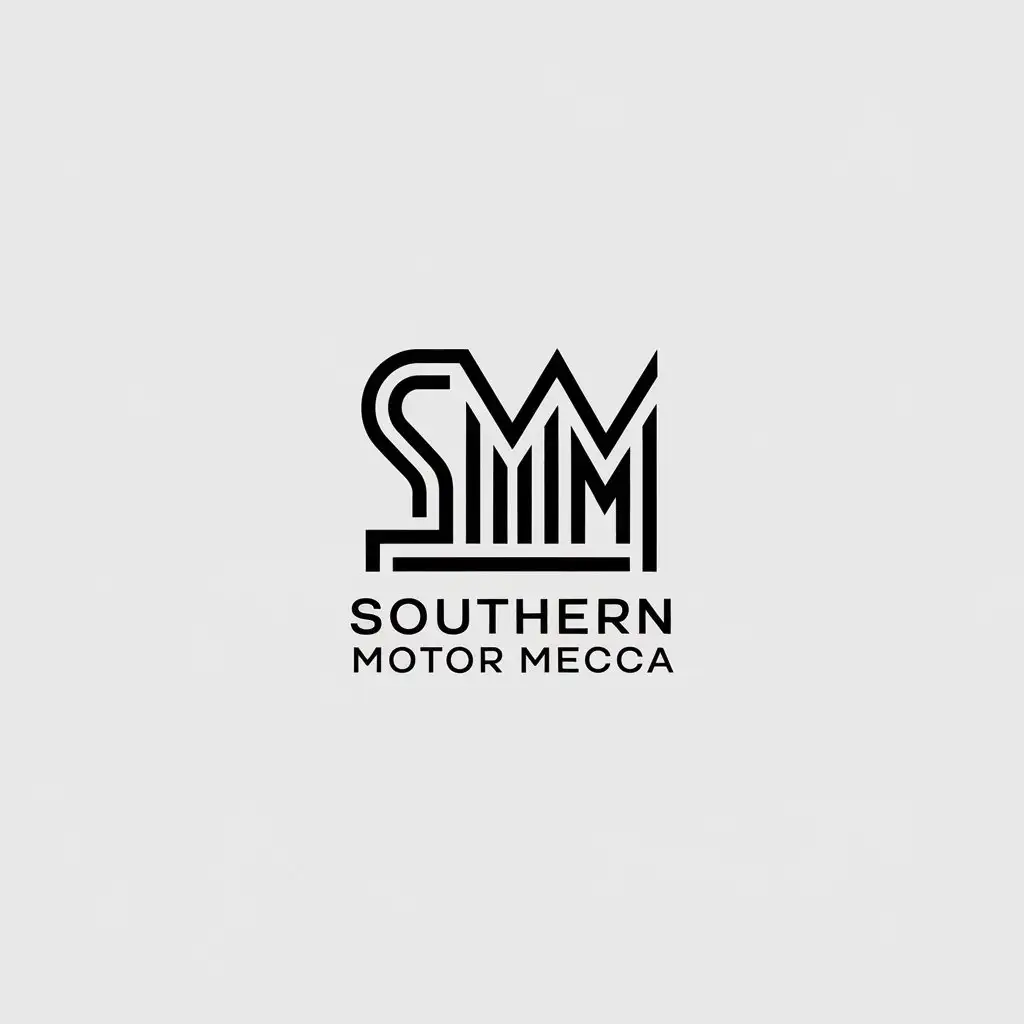 LOGO Design for Southern Motor Mecca Minimalistic Vector Design with SMM Symbol for Retail Industry