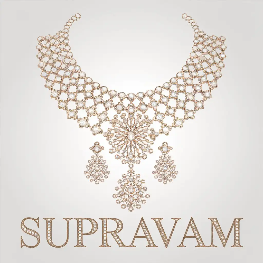 LOGO Design for Supravam Jewelry Inspired with Elegant Complex Vector Design