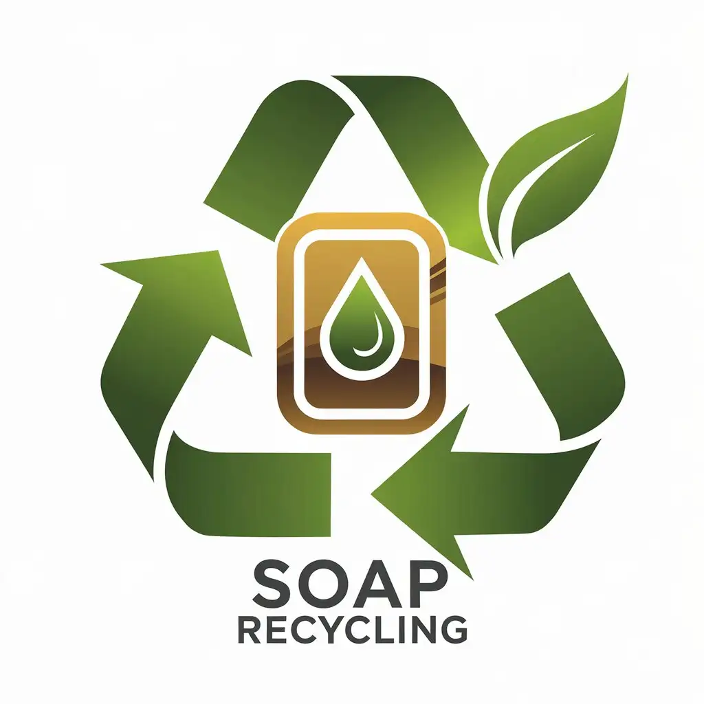 a vector logo design,with the text "soap recycling", main symbol:Soap,complex,be used in ecology industry,clear background