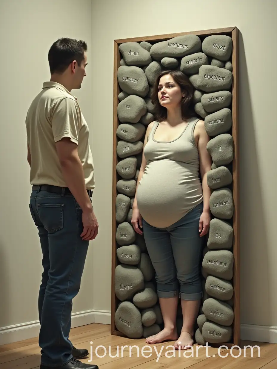 Overweight-PersonAI-Image-Prompt-Expansion-Reflecting-on-Body-Image-with-Stones-Representing-Emotional-Struggles