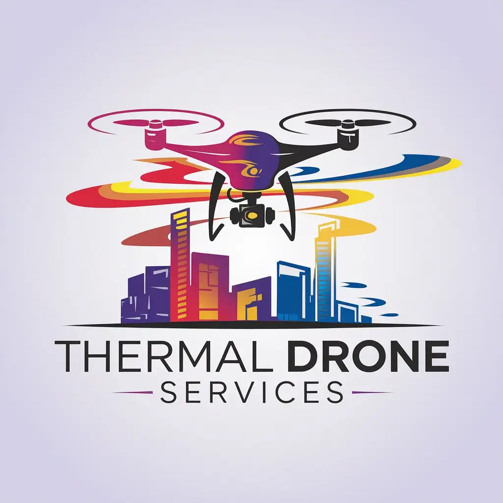 LOGO Design for Thermal Drone Services Vibrant Thermal Palette with Construction Industry Aesthetics