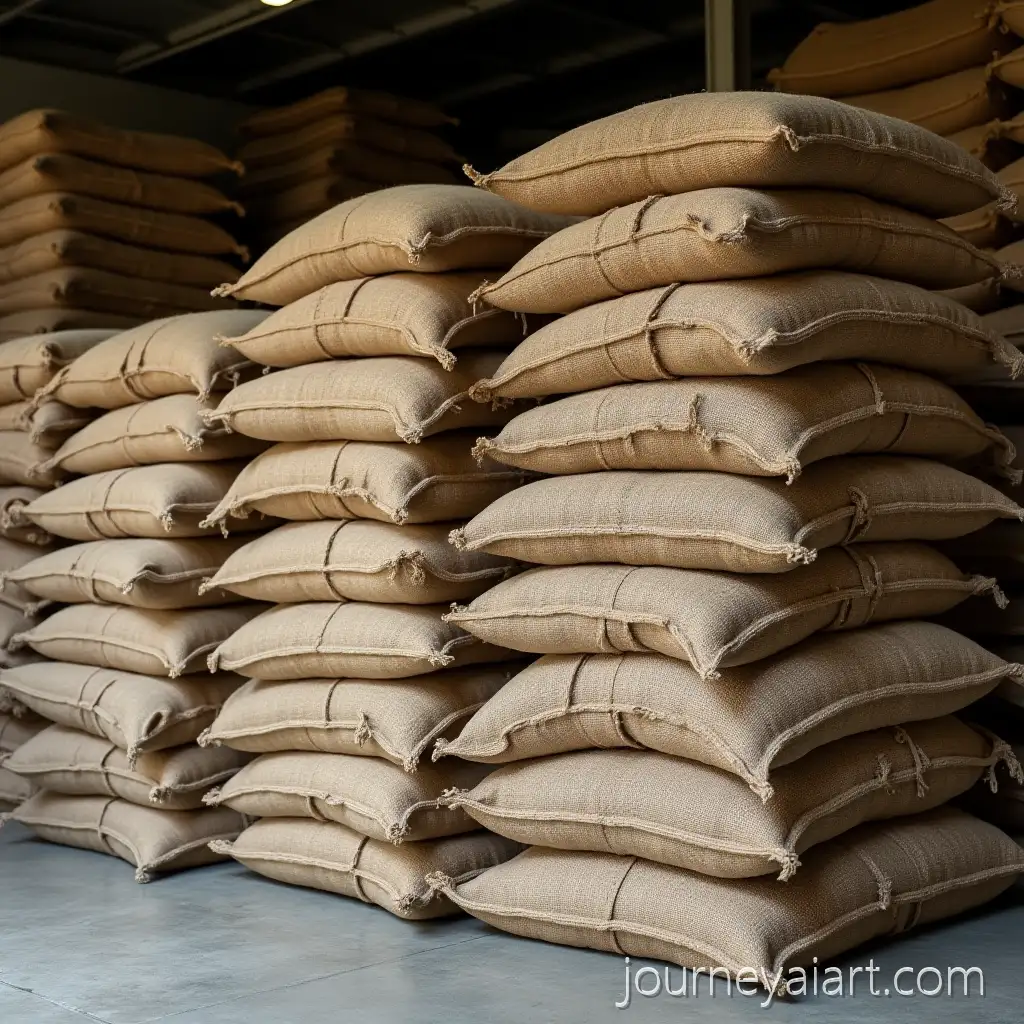 Stacked-Burlap-Sacks-in-Industrial-Warehouse-Storage