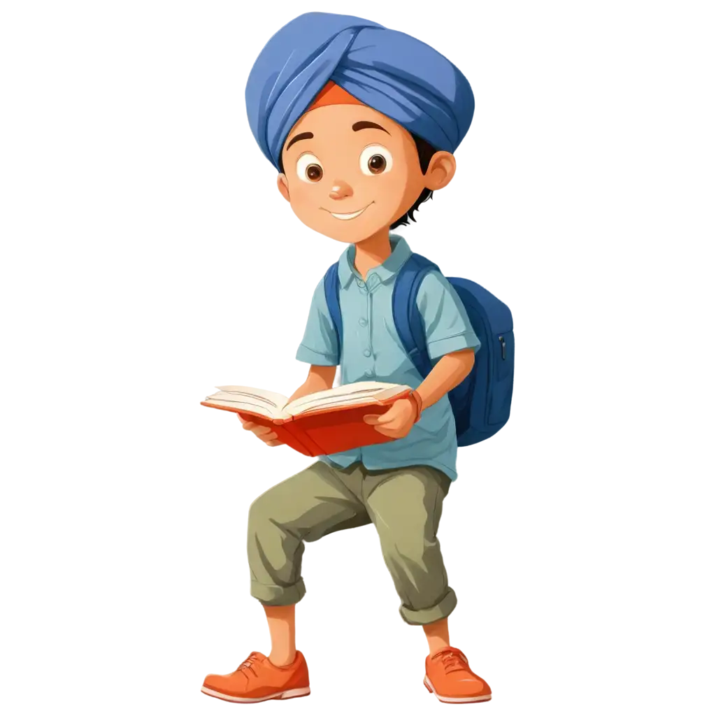 Sikh-Boy-Reading-Book-PNG-Image-for-Digital-Art-and-Creative-Projects