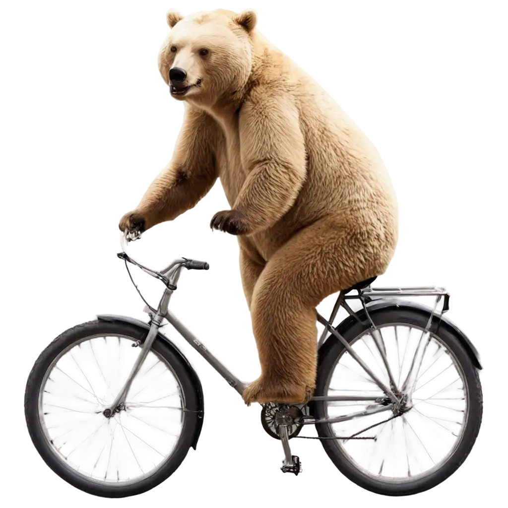 Bear riding bicycle