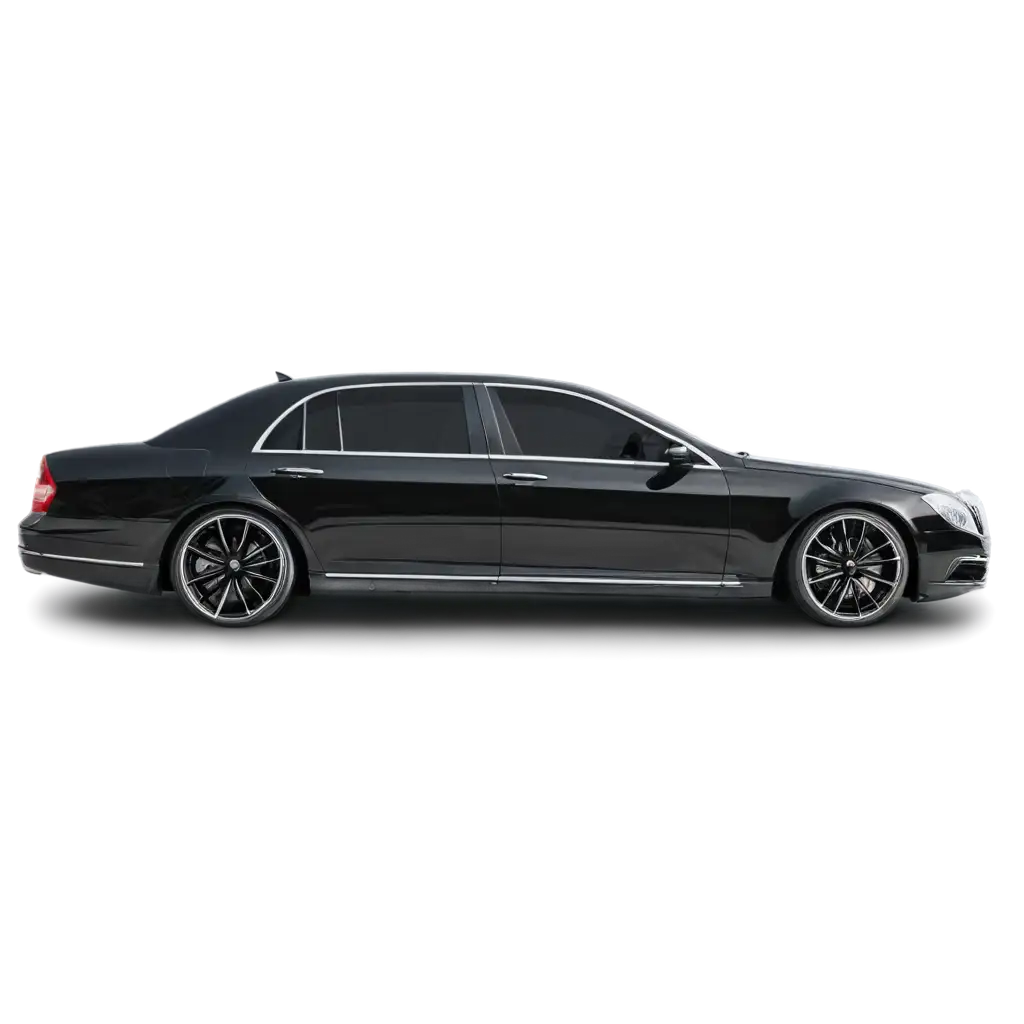 automobile of the VIP class completely black profile view