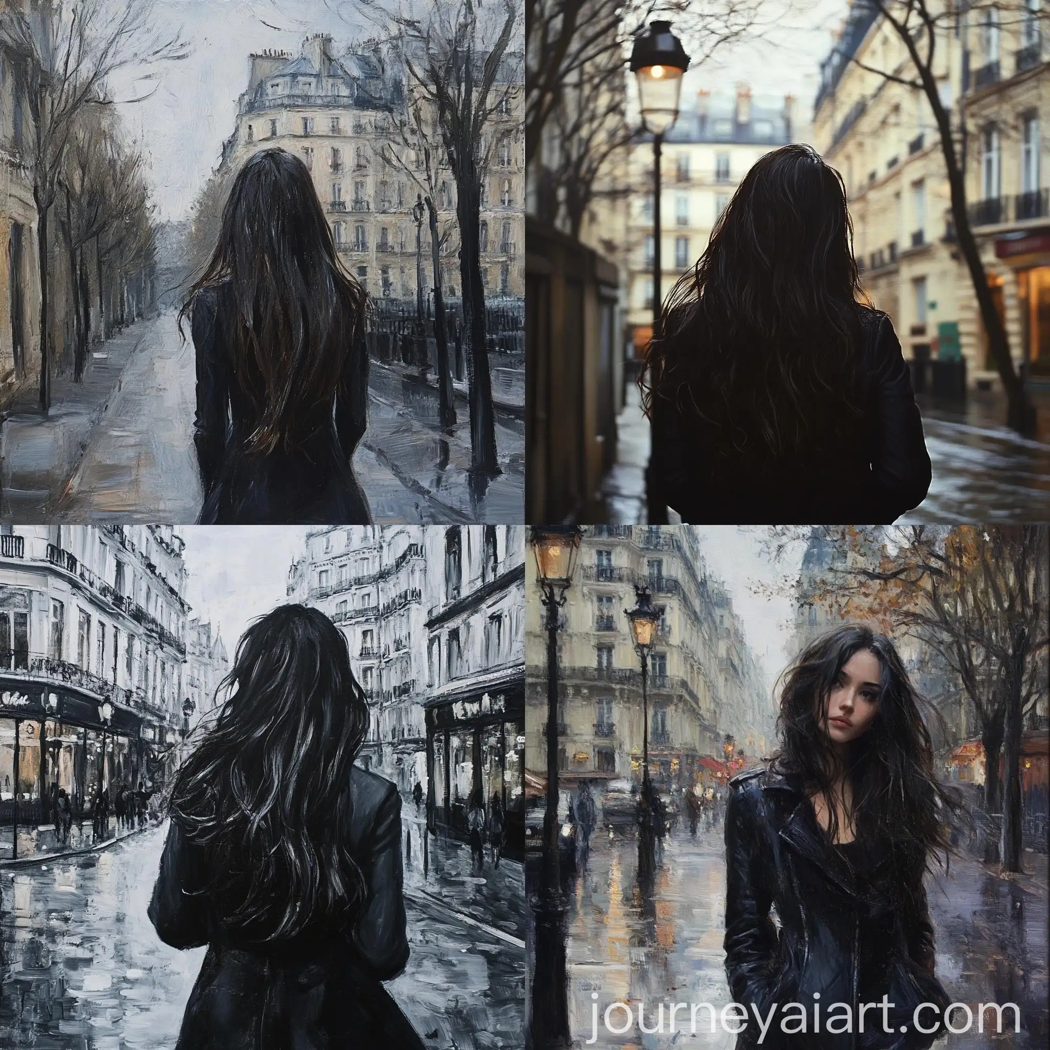 Girl-Walking-in-Paris-with-Long-Dark-Hair