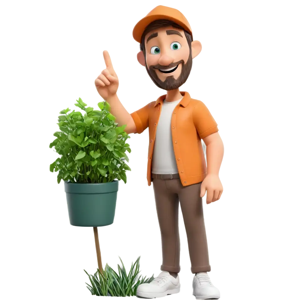 3D-PNG-Image-of-a-Smiling-Father-Teaching-in-the-Garden