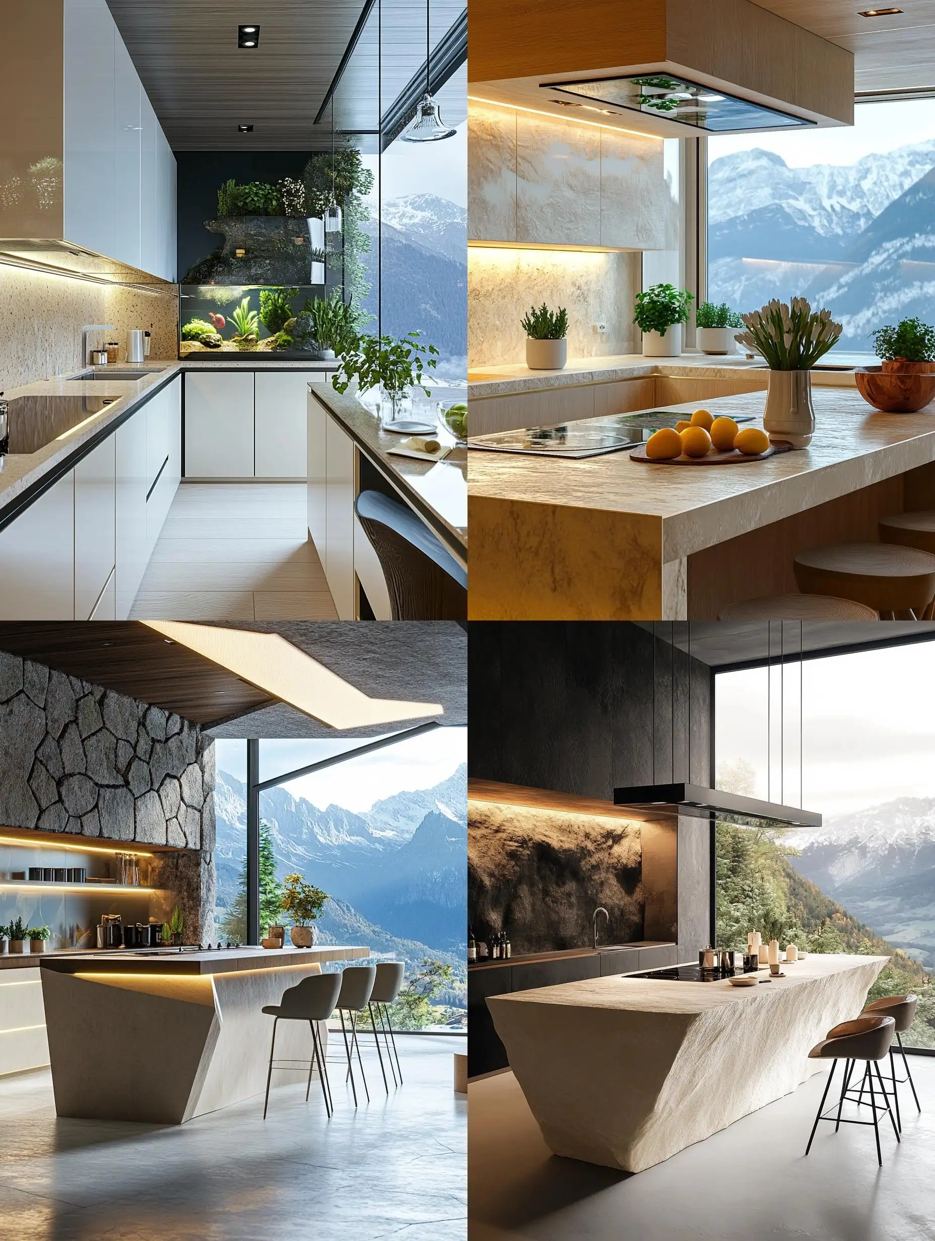 Luxury-Bionic-Style-Kitchen-in-Mountain-Retreat-with-Panoramic-Sunset-View