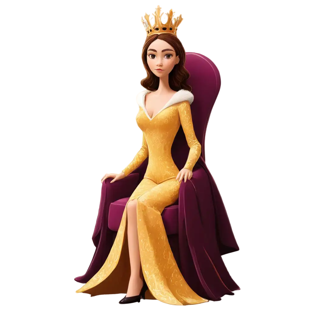 Cartoon-Queen-on-Throne-PNG-Regal-Illustration-for-Versatile-Usage