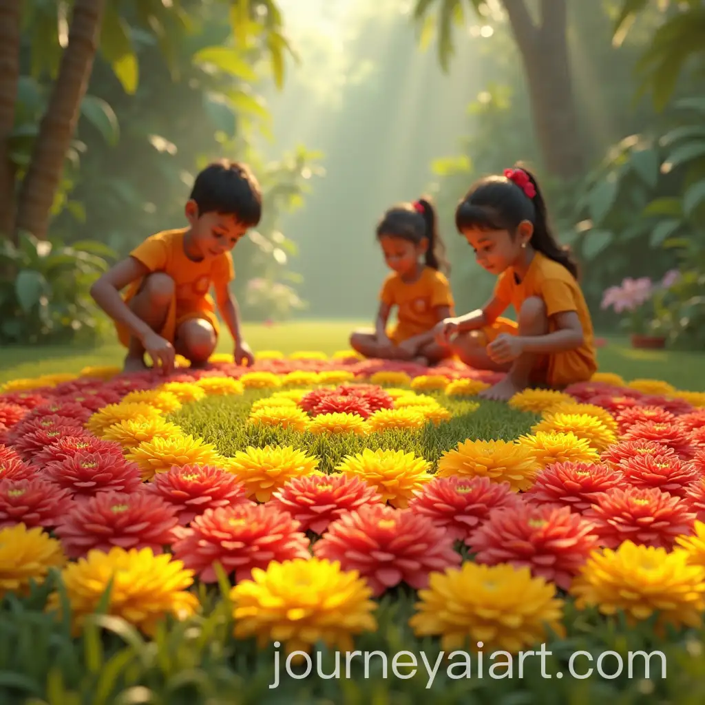 Children-Creating-Onam-Flower-Carpet-in-Kerala-Celebration-Scene