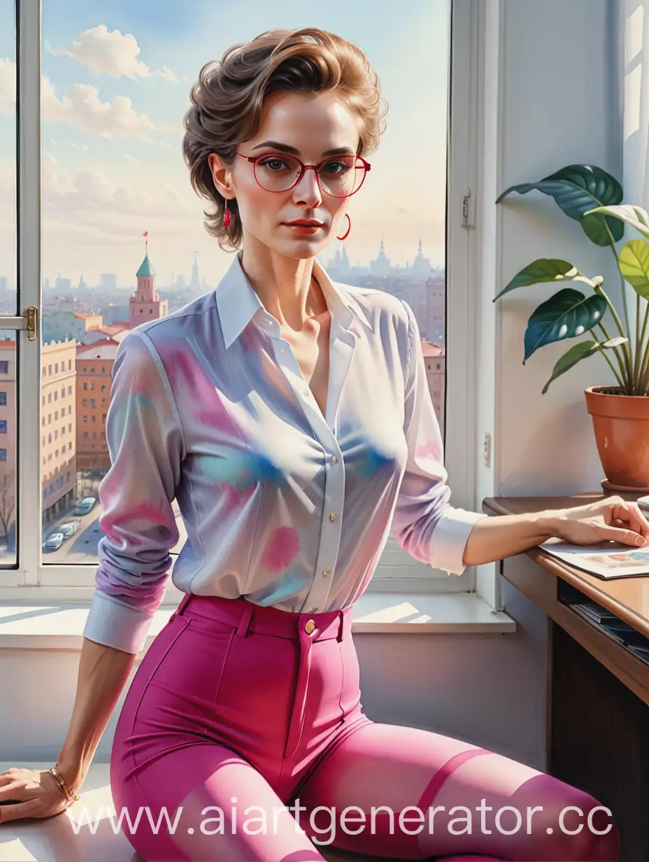 Androgynous-Figure-in-80s-Soviet-Style-Office-Setting