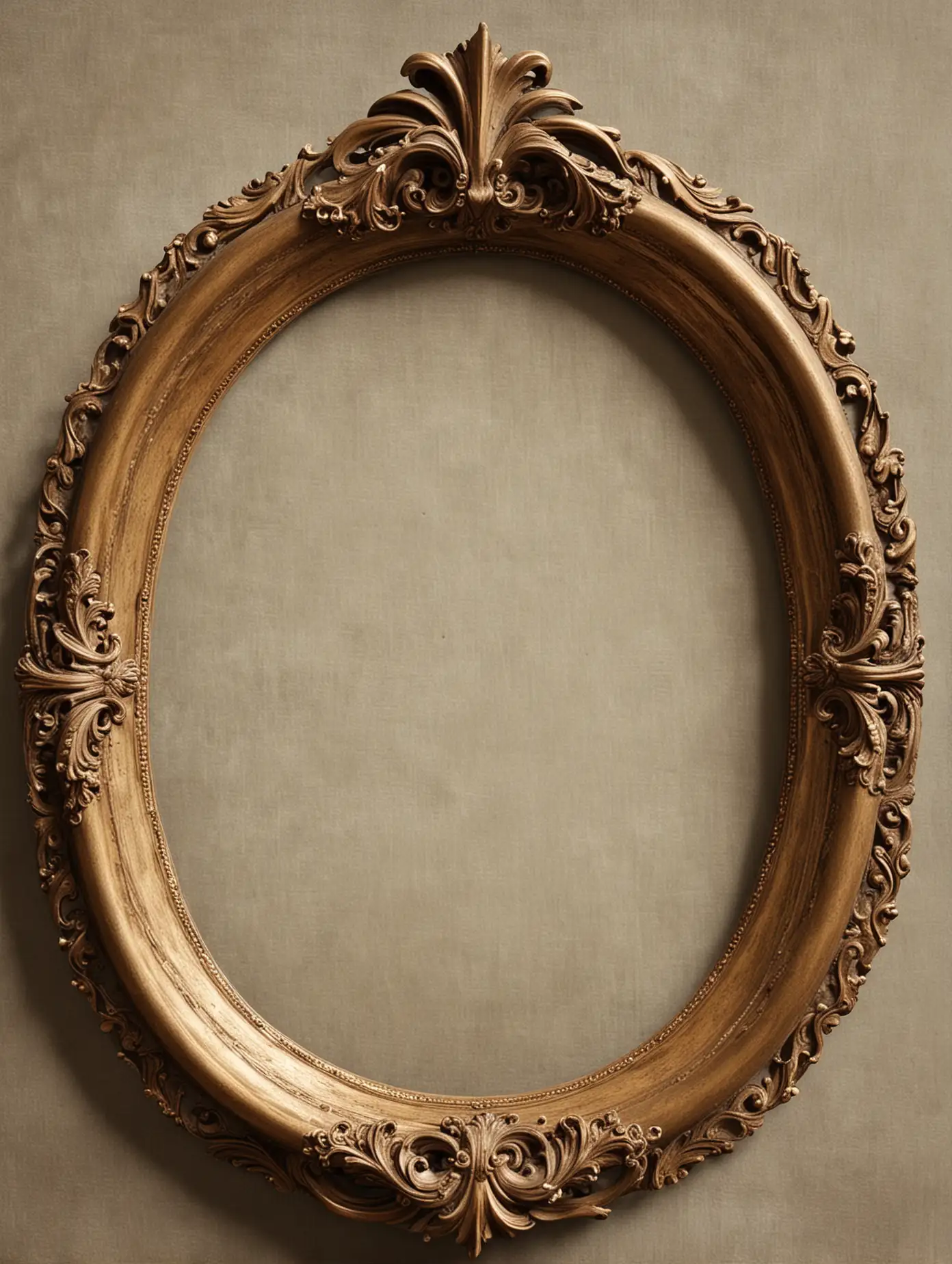 Elegant Oval Antique Frame with Floral Embellishments