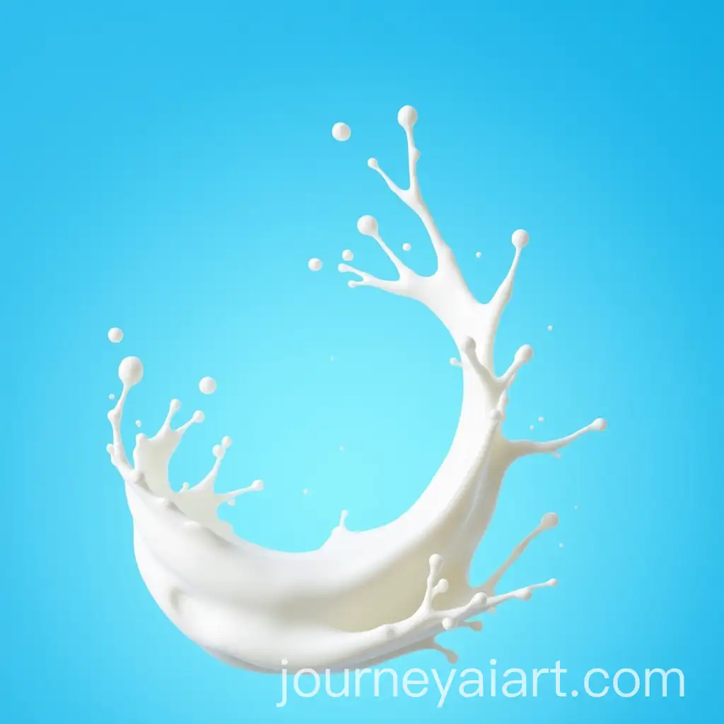 Elegant-Milk-Splash-Against-Vibrant-Blue-Background