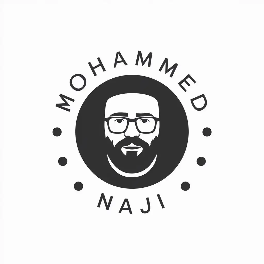 a vector logo design,with the text "MOHAMMED NAJI", main symbol:MOHAMMED NAJI,Moderate,clear background