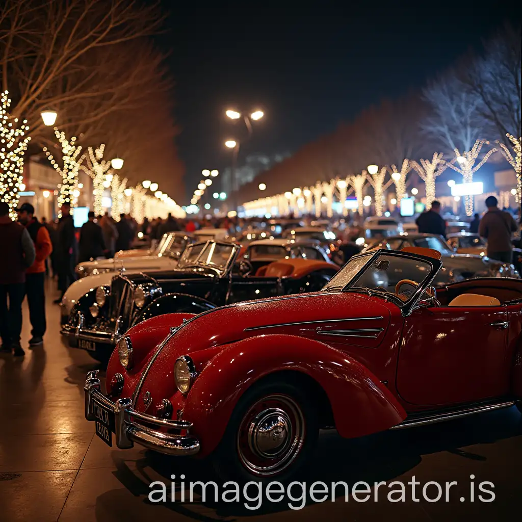 cars and motorcycles in show for celebrating the new year 2025