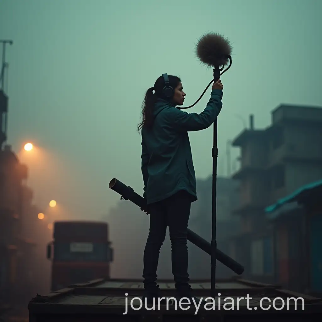 Sound-Recordist-Capturing-Twilight-Atmosphere-in-Mumbai-Dharavi