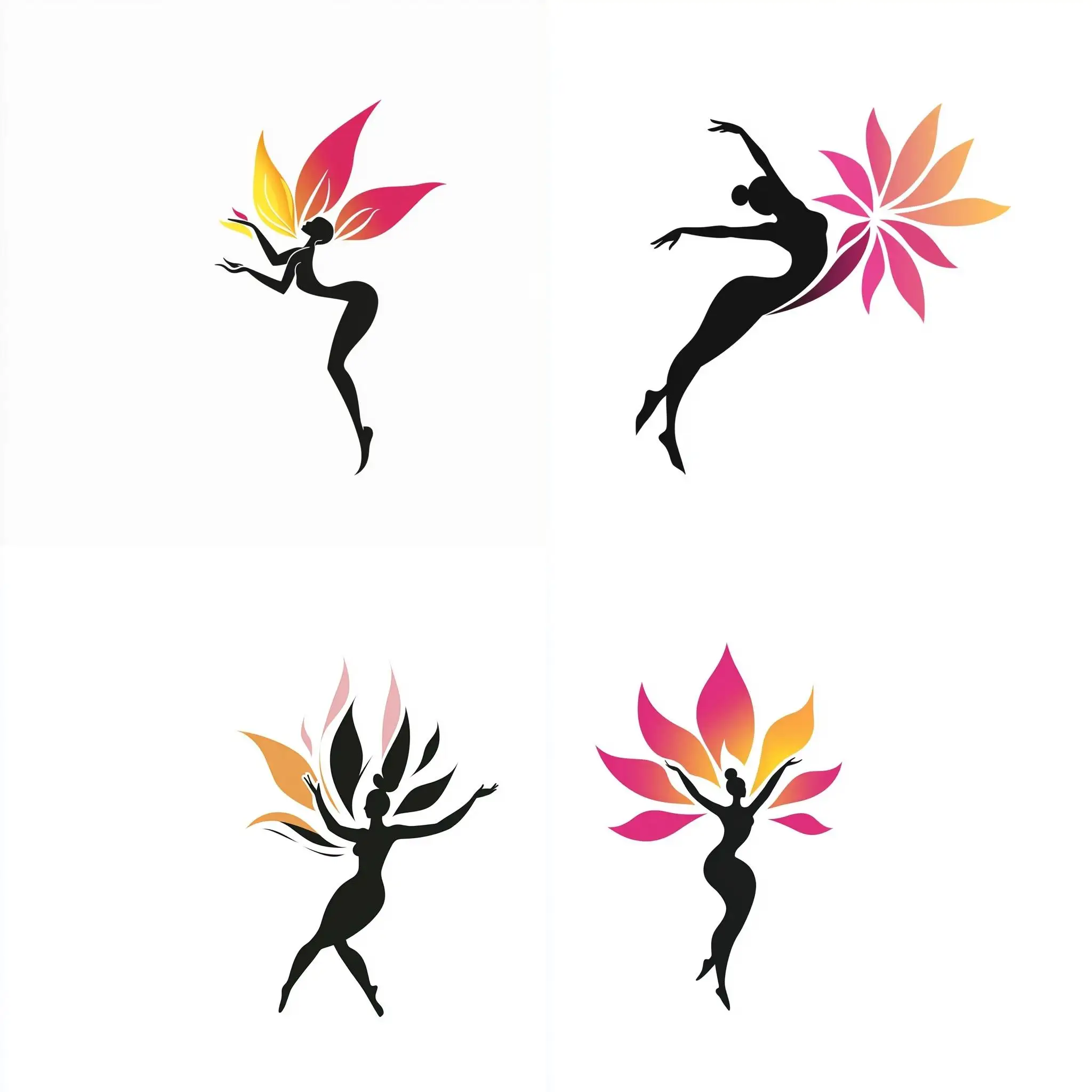 Childrens-Gymnastics-and-Dance-Studio-Logo-with-Vivistery-Flower