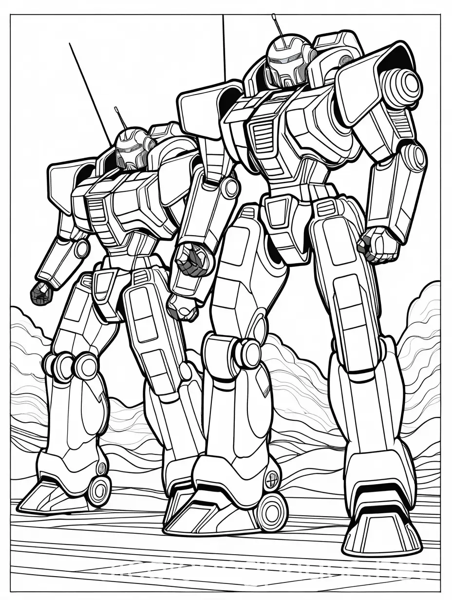 Battle-Anime-Robots-in-Action-Posing-Coloring-Page