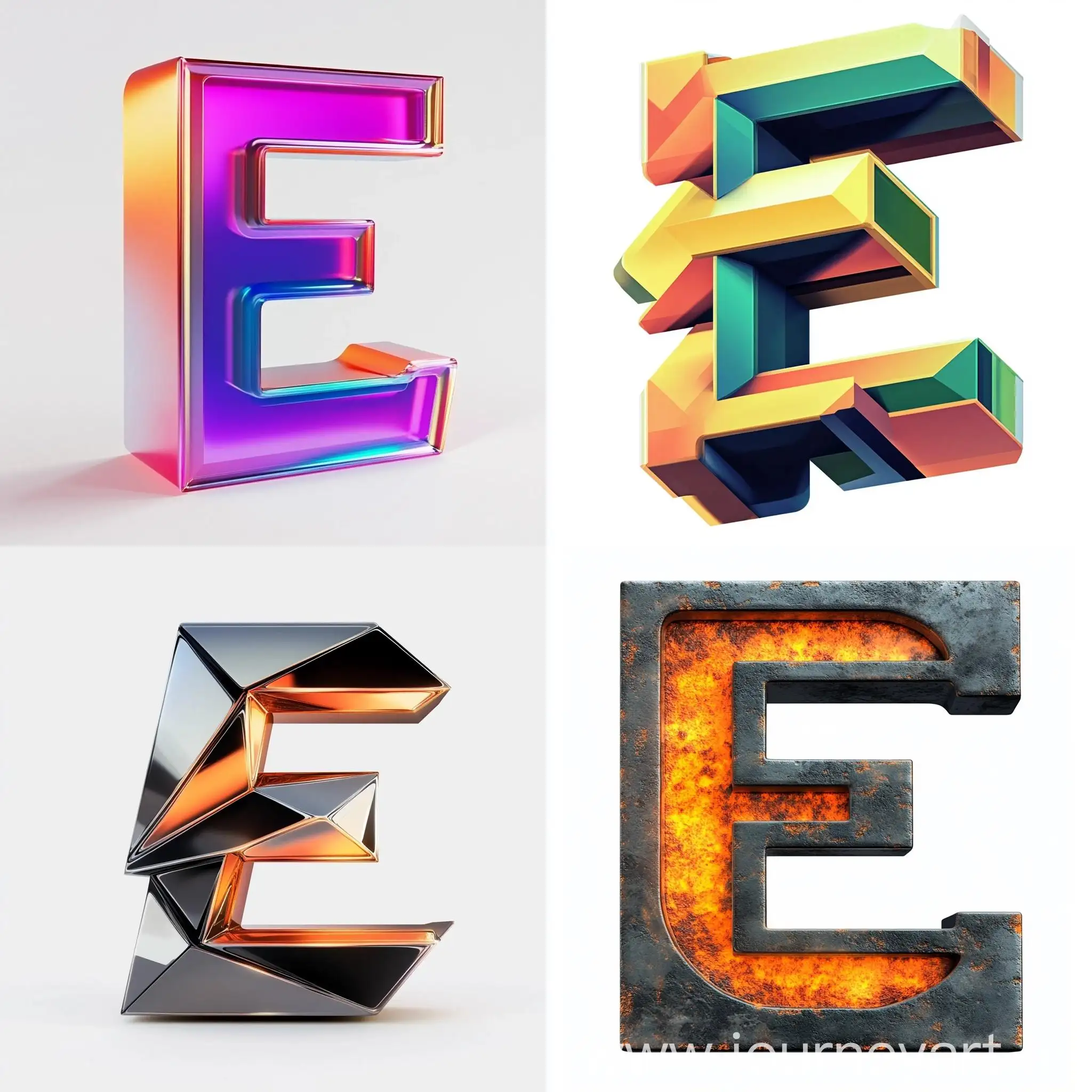 3D-External-Letter-E-Logo-Design