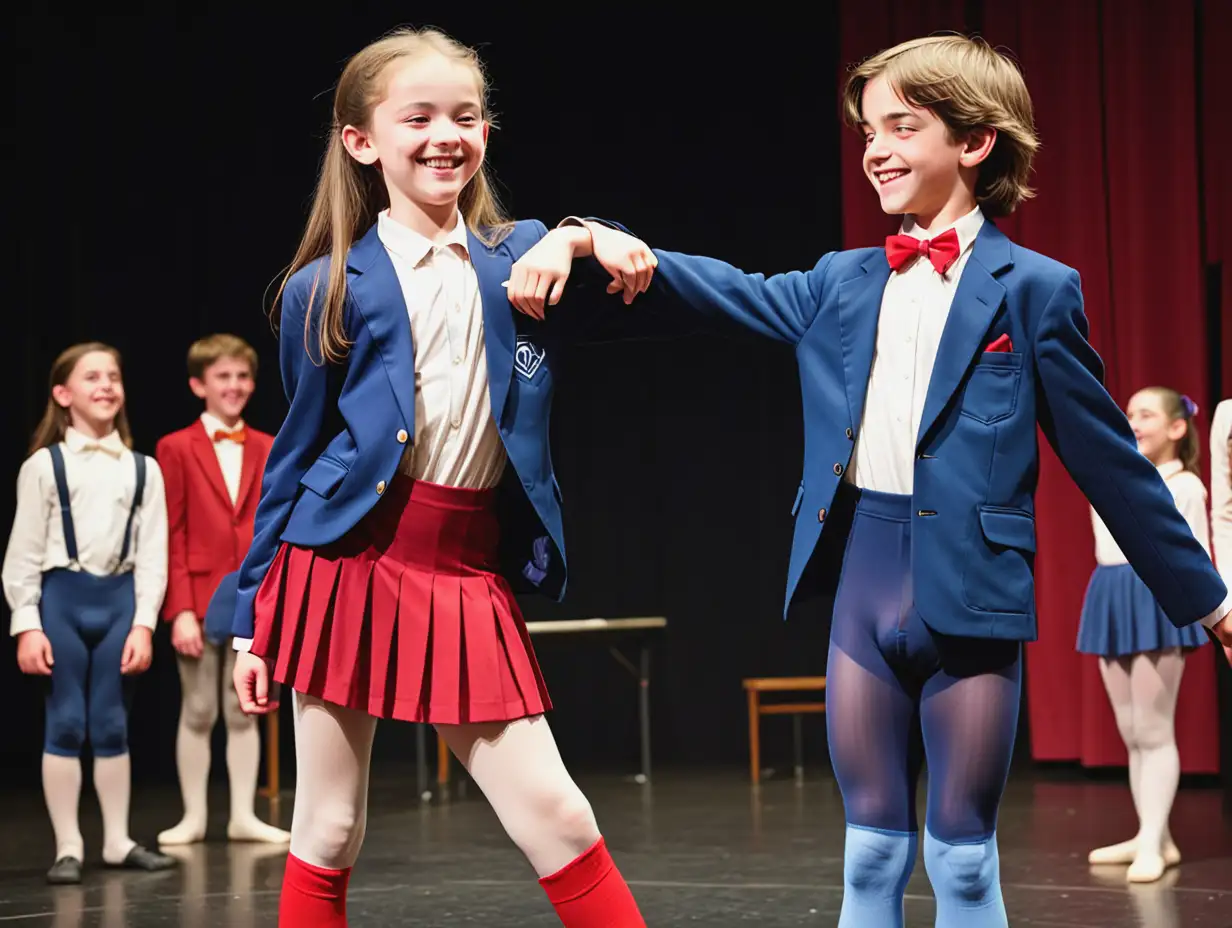 13YearOld-Boy-in-Ballet-Tights-and-Blue-Blazer-Smiling-During-School-Theater-Performance