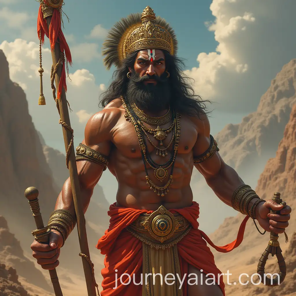 Hanuman-in-Majestic-Pose-with-Vibrant-Background